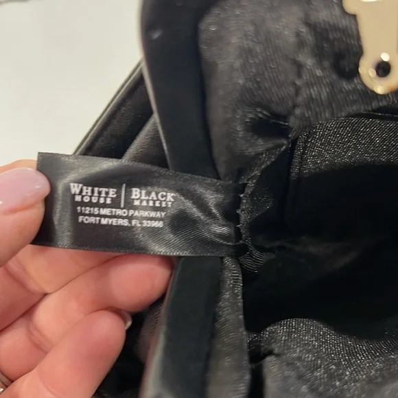 Excellent Condition WHBM Clutch/Shoulder Black Grommet Studded Bag - Picture 7 of 10